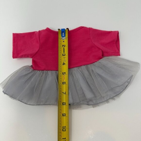 Build A Bear Pink Shirt Silver Tutu Dress Cookies Make Me Smile BAB Glittery - Picture 7 of 8